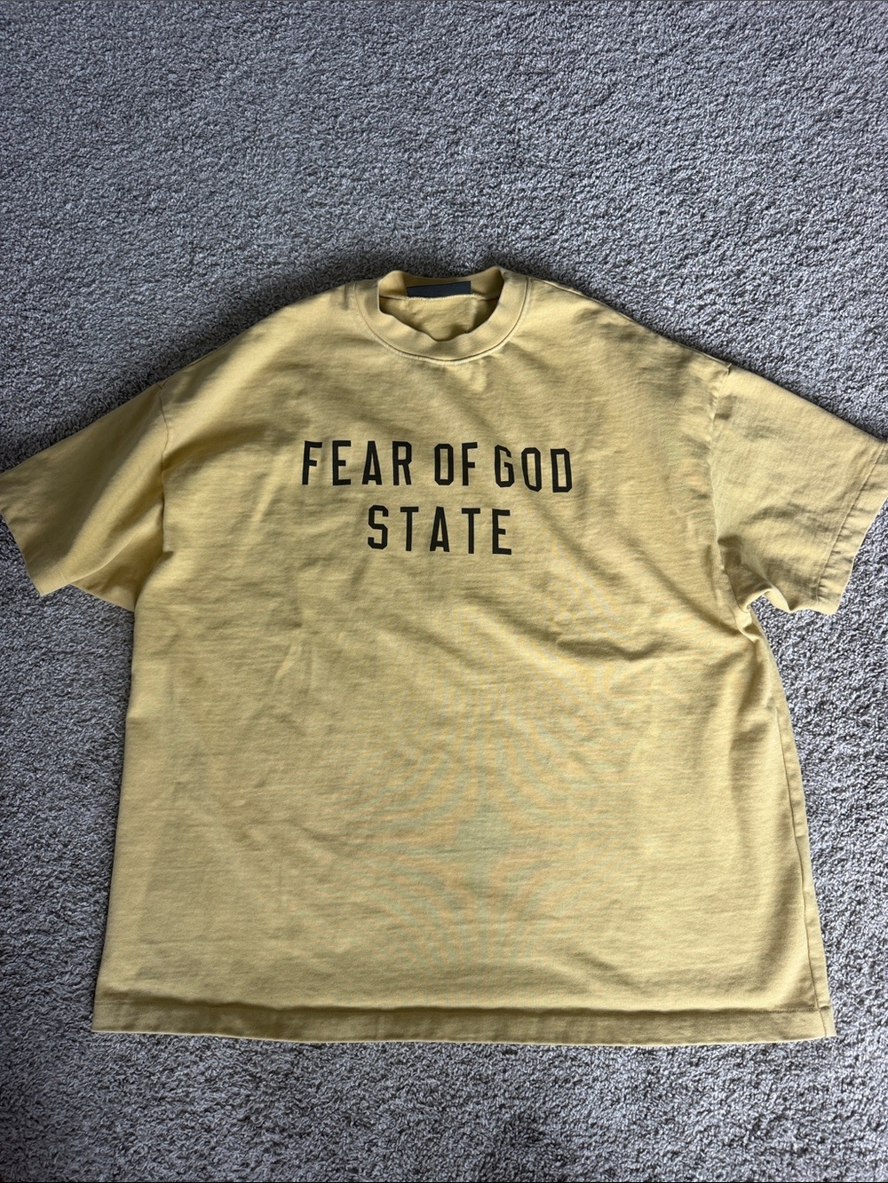 Essentials Yellow Short Sleeve Tee with Bold Chest Print